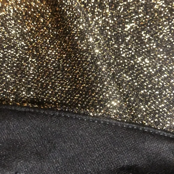 H&M Gold Sparkle Metallic Fully Lined Pants Zip & Button Side Stretch Women’s 2 - Picture 7 of 7